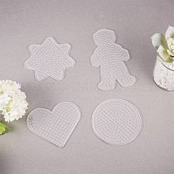 DIYのアイロンビーズのために使用されるABCプラスチックpegboards  混合図形  透明  80x93x5mm&nbsp;PH-DIY-P001-04