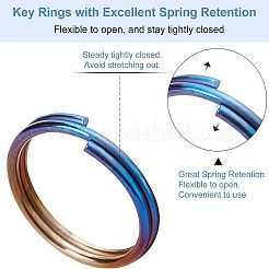 15Pcs 3 Styles Rainbow Color Titanium Alloy Split Rings&nbsp;FIND-OC0001-94