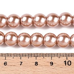 ベーキングペイント、ガラスパール、丸ビーズの連  バリーウッド  10~11mm  穴：1.5mm  約80~85個/連  31.4インチ1.5mm&nbsp;HY-Q003-10mm-11