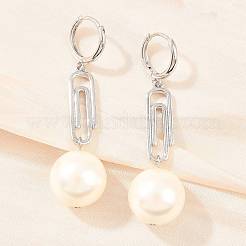 Paperclip with Round Brass Hoop Earrings&nbsp;EJEW-Z164-12P