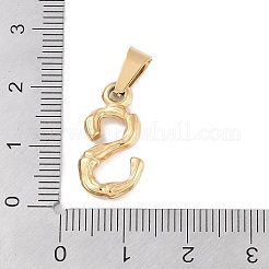304ステンレスペンダント  竹風  文字L  イオンプレーティング（ip）  18KGP本金メッキ  文字.s  19x11x3.5mm  穴：3x7mm&nbsp;STAS-F235-01G-S