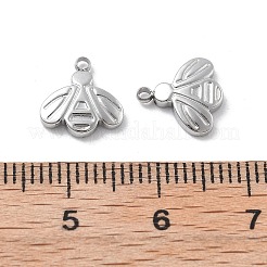 304ステンレススチールチャーム  蜂のチャーム  変色防止  ステンレス鋼色  10x9.5x2mm  穴：1.2mm&nbsp;STAS-Z121-15P