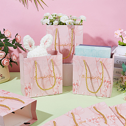 Paper Jewelry Pouches Handle Bags&nbsp;ABAG-WH0039-37B