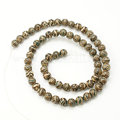Tibetan Style Wave Pattern dZi Beads&nbsp;X-TDZI-D005-8mm-06