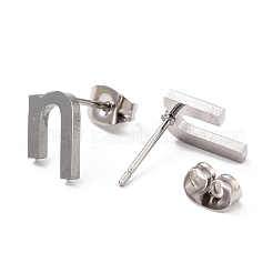 Tarnish Resistant 304 Stainless Steel Greek Alphabet Stud Earrings&nbsp;STAS-D007-07P-03