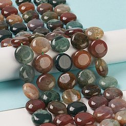 天然石インディアン瑪瑙ビーズ連売り  フラットラウンド  14.6~15.5x6~6.5mm  穴：0.8mm  約27個/連  15.59''~15.87''（39.6~40.3センチメートル）&nbsp;G-M403-C12-02