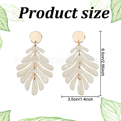 2 Pairs 2 Colors Acrylic Tropical Leaf Dangle Stud Earrings&nbsp;EJEW-AN0001-19
