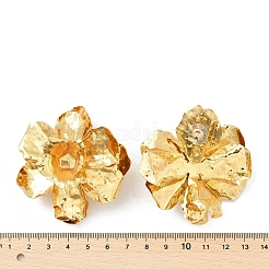 合金スタンドピアス  花  ゴールドカラー  63.5x57.5mm&nbsp;EJEW-D300-02G-06