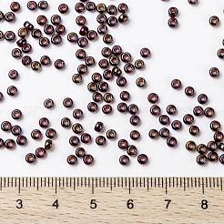 MIYUKIラウンドロカイユビーズ  日本製シードビーズ  （rr3738)派手な裏地付きブランデー  8/0  3mm  穴：1mm  約422~455PCS /ボトル  10 G /ボトル&nbsp;SEED-JP0009-RR3738