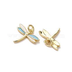 真鍮製エナメルペンダント  トンボ  11.5x15x2mm  穴：2mm&nbsp;FIND-I055-01G-01