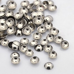 Tarnish Resistant Apetalous Half Round 304 Stainless Steel Bead Caps&nbsp;STAS-N039-01