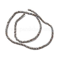 電気メッキガラスビーズセット  半分虹メッキ  多面カット  ロンデル  グレー  3x2mm  穴：0.8~1mm  約135~140個/連  11.81~13.38インチ（30~34cm）&nbsp;GLAA-F078-HR04