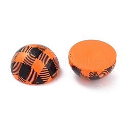 Tartan Design Natural Wooden Cabochons&nbsp;WOOD-O005-04C