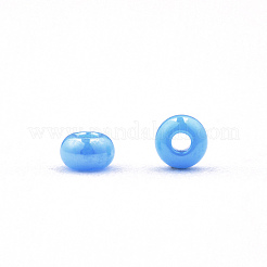 11/0 チェコ不透明ガラスシードビーズ  光沢のある  ラウンド  ディープスカイブルー  2.2x1.5mm  穴：0.7mm  約500 G /袋&nbsp;SEED-N004-003B-17