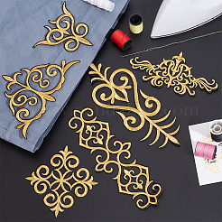 12Pcs 6 Styles Polyester Computerized Embroidery Iron on/Sew on Patches&nbsp;PATC-NB0001-18