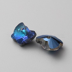 ファクトガラスペンダント  蝶のチャーム  ブルー  7.5x10x5mm  穴：1.2mm&nbsp;GLAA-WH0031-59A-04