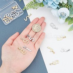304ステンレスペンダント  数0~9  ゴールドカラー  20.5~21x5~12.5x1.5mm  穴：6~7x3mm  10番号  1個/本  10個/セット&nbsp;STAS-UN0004-80G
