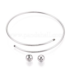 Adjustable 304 Stainless Steel Wire Cuff Bangle Making&nbsp;MAK-WH20002-01B-P