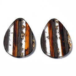 Transparent Resin & Walnut Wood Pendants&nbsp;RESI-N025-015A-A01
