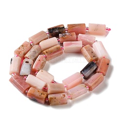 天然石ピンクオパールビーズ連売り  多面カット  コラム  シードビーズで  9~14.5x6.5~8x5.5~9.5mm  穴：0.8~1mm  約27~28個/連  15.55~15.75''（39.5~40センチメートル）&nbsp;GG-G002-A02-01