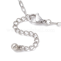 2.5mm 304ステンレススチールペーパークリップチェーンネックレス  変色しない  ステンレス鋼色  15.75インチ（40cm）&nbsp;NJEW-JN05503