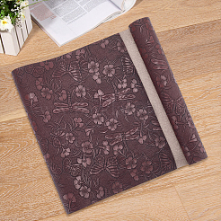 塩ビ革生地  DIYクラフト作り用品用  花柄  ココナッツブラウン  1370x301x0.8mm&nbsp;DIY-WH20081-097B