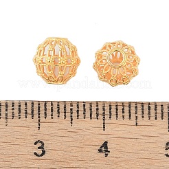 925スターリングシルバービーズ  中空  ラウンド  18KGP本金メッキ  7.5x6.5mm  穴：1.8mm&nbsp;STER-P060-24G