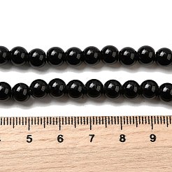 Natural Black Obsidian Beads Strands&nbsp;G-L632-A01-6mm