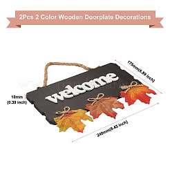 2Pcs 2 Color Wooden Doorplate Decorations&nbsp;AJEW-CF0001-10