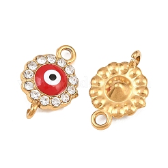 304 Stainless Steel Crystal Rhinestone Connector Charms&nbsp;STAS-G398-24G-03