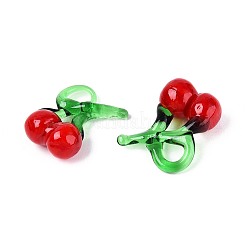 手作りランプワークペンダント  チェリー  レッド  18.5~21x14~18.5x7.5~9mm  穴：2.5~4x3~5.5mm&nbsp;LAMP-N028-19