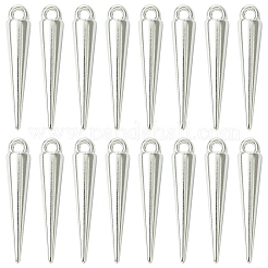 CCBプラスチックペンダント200個  コーン  プラチナ  23.5x4.5mm  穴：1.5mm&nbsp;CCB-YW0001-66