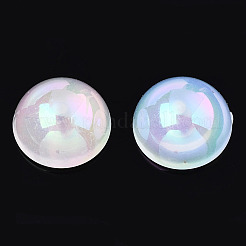 電気メッキ abs 樹脂プラスチック模造パール ビーズ  半円  片穴  乳白色  6x3mm  半分穴：1.4mm&nbsp;KY-N020-09B-01