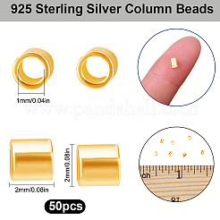 50Pcs 925 Sterling Silver Crimp Beads&nbsp;STER-BBC0009-66