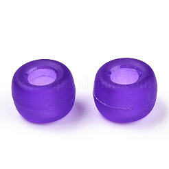 透明プラスチックビーズ  艶消し  バレル  パープル  9x6mm  穴：3.8mm  約1900個/500g&nbsp;KY-T025-01-A02