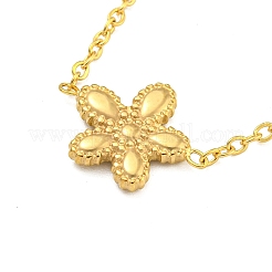 女性用真鍮ペンダントブレスレット  花  18KGP本金メッキ  6.89インチ（17.5cm）&nbsp;BJEW-B115-02G