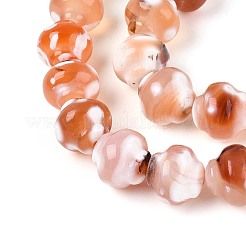 染め加工天然石瑪瑙ビーズ連売り  空飛ぶ円盤  砂茶色  9~10x9.5~10mm  穴：0.8~1mm  約36~38個/連  13.78~14.76''（35~37.5センチメートル）&nbsp;G-T144-27D