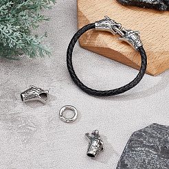 2 Sets Tibetan Style 304 Stainless Steel Spring Gate Rings&nbsp;STAS-UN0040-66