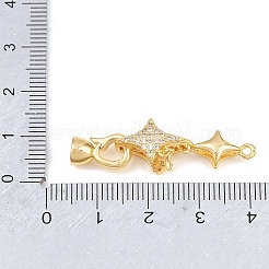 真鍮製マイクロパヴェクリアキュービックジルコニアフォールドオーバルクラスプ  スター  18KGP本金メッキ  37mm&nbsp;KK-CBABC34-10G