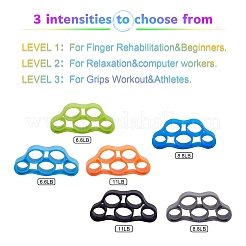 6Pcs 6 Colors Silicone Hand Grip Strengthener&nbsp;SIL-SZ0001-02