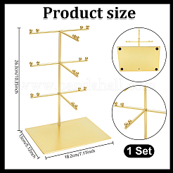 Iron Sunglasses Display Tower Stands with Rectangle Base&nbsp;ODIS-WH0086-226G