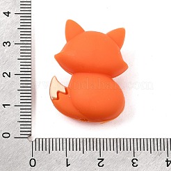 食品グレードの環境に優しいシリコーンビーズ  焦点ビーズ  キツネ  ダークオレンジ  30x22x14.5mm  穴：2.5mm&nbsp;SL-CBA2E0D-01