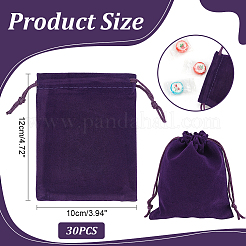 30Pcs Rectangle Velvet Drawstring Pouches&nbsp;TP-NB0001-61B