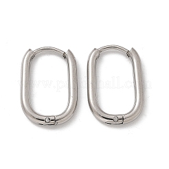 変色しない304ステンレススチールの楕円形フープピアス  ステンレス鋼色  16.5x11.5~12.5x2mm  ピン：1mm&nbsp;EJEW-M218-02A-P