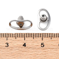 304ステンレススチール製耳栓アクセサリー  ステンレス鋼色  13x7.5x2mm  穴：0.9mm&nbsp;STAS-D288-07P-01
