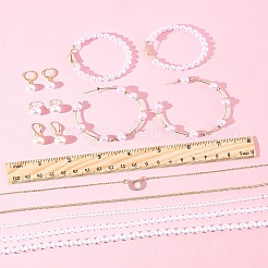 Plastic Imitation Pearl & Shell Pearl Earrings&nbsp;SJEW-FS0001-02