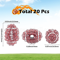手作りポリマー粘土ラインストーンビーズ20個  ラグビー  暗赤色  21.5x13.5x14.5mm  穴：4mm&nbsp;FIND-SC0023-12