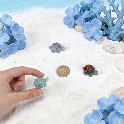 3Pcs 3 Styles Natural Mixed Gemstone Tortoise Display Decorations&nbsp;AJEW-PH0010-26