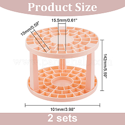 49穴化粧ブラシ収納スタンド  メイクブラシホルダーに  コラム  ライトサーモン  完成品：10.1x14.2cm&nbsp;MRMJ-WH0012-46B