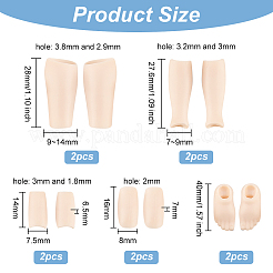 PVC人形本体セット  人形の頭可動球面関節人形女の子男の子のおもちゃ  桃パフ  14~40mm&nbsp;DIY-WH0320-24B